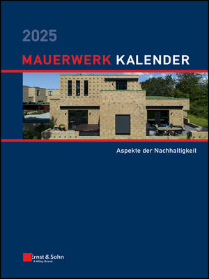 cover image of Mauerwerk-Kalender 2025--Schwerpunkte